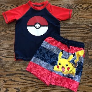 Boys Pokemon Swim Pants and Rash Guard